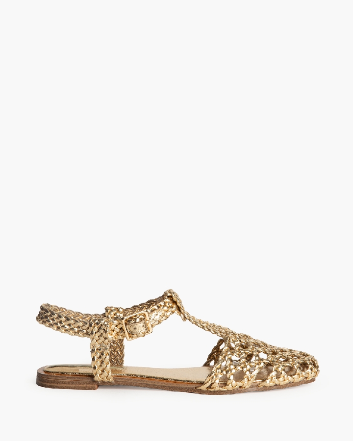 SANDALIAS CANGREJERAS DORADAS CORINA 1