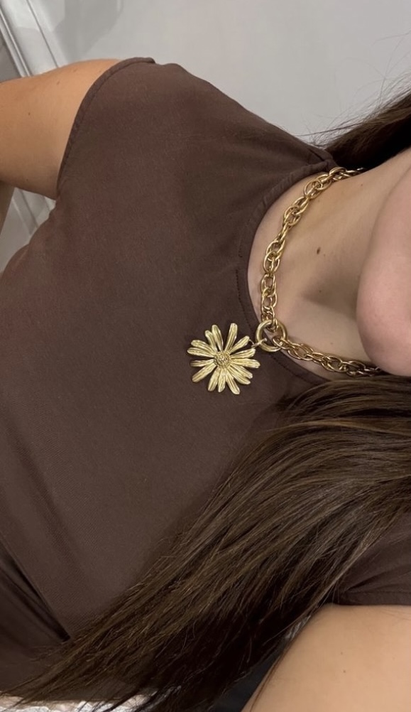 COLLAR ACERO DORADO GIRASOL 1