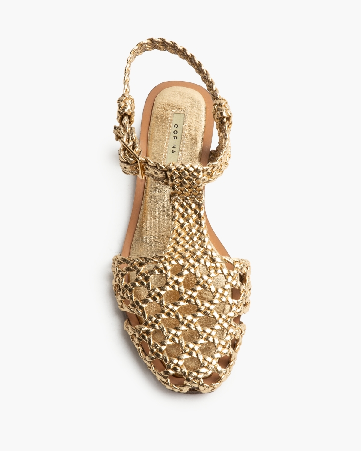 SANDALIAS CANGREJERAS DORADAS CORINA 3