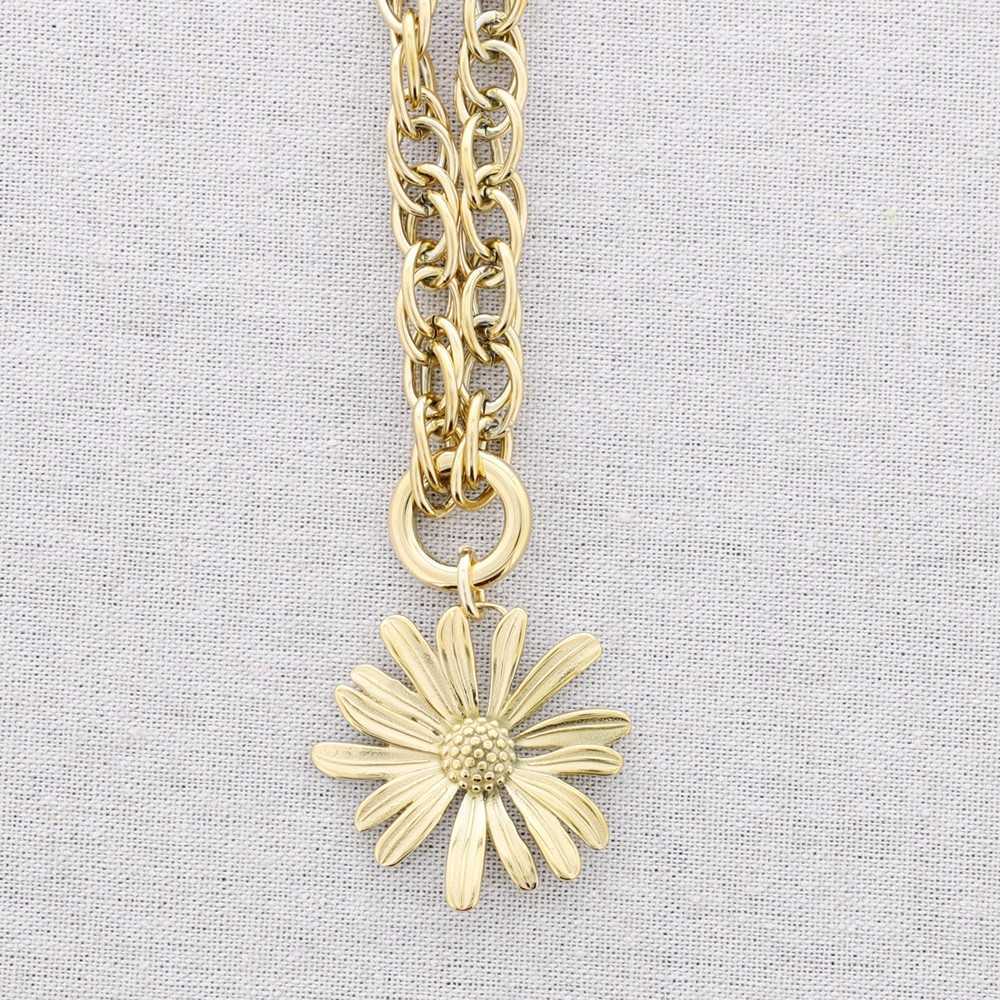 COLLAR ACERO DORADO GIRASOL 3