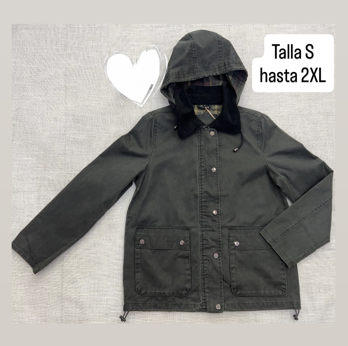 PARKA EFECTO ENCERADO KAKI 1