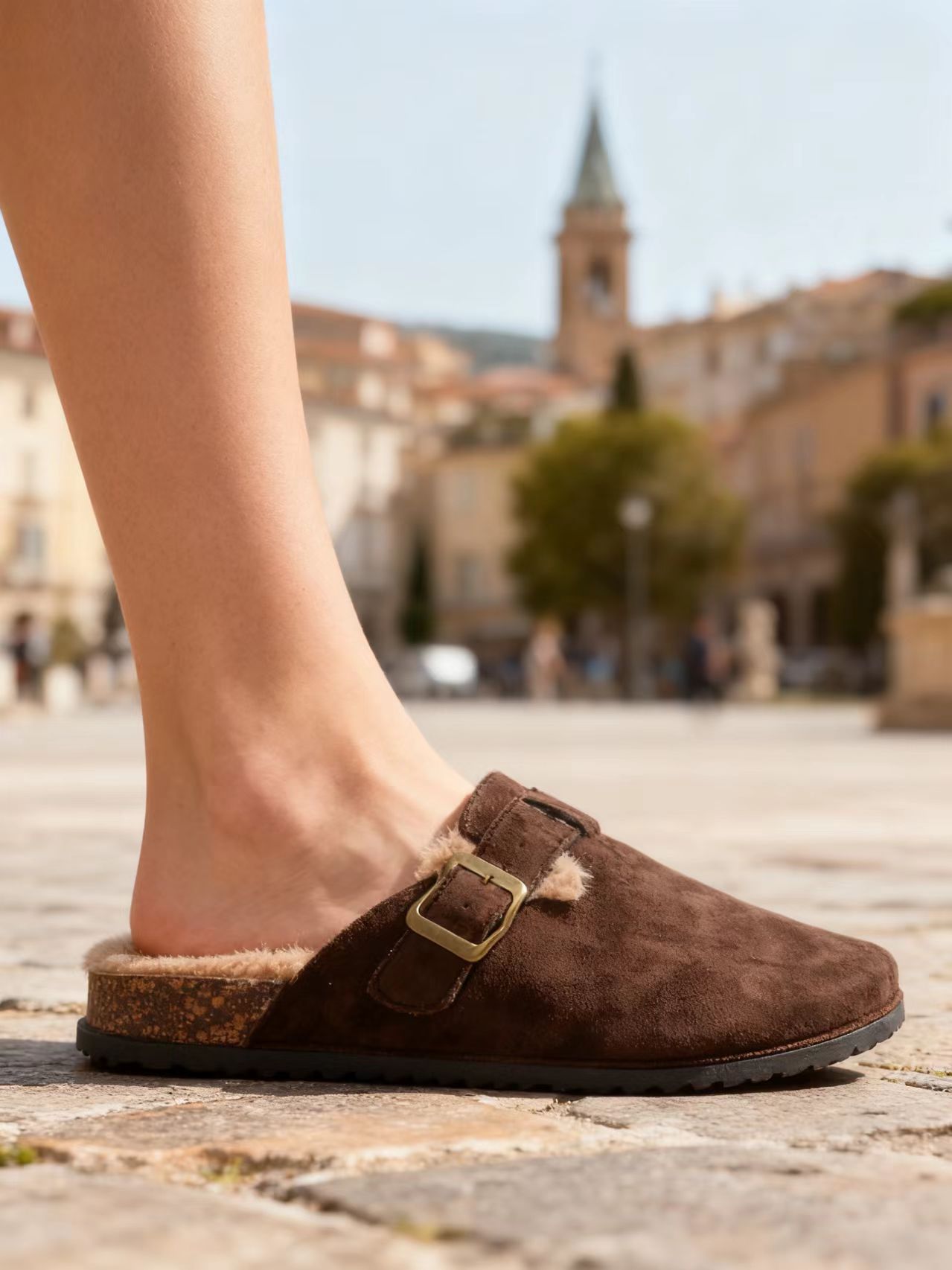 ZUECO MARRÓN CHOCOLATE PELITO 1