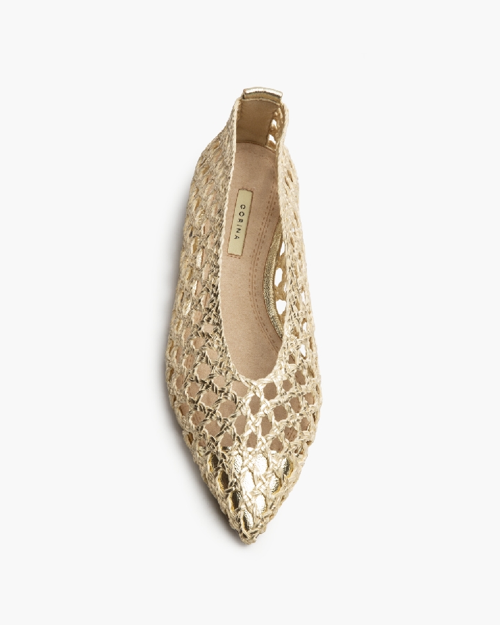 BAILARINA PLANA TRENZADA DORADA 2