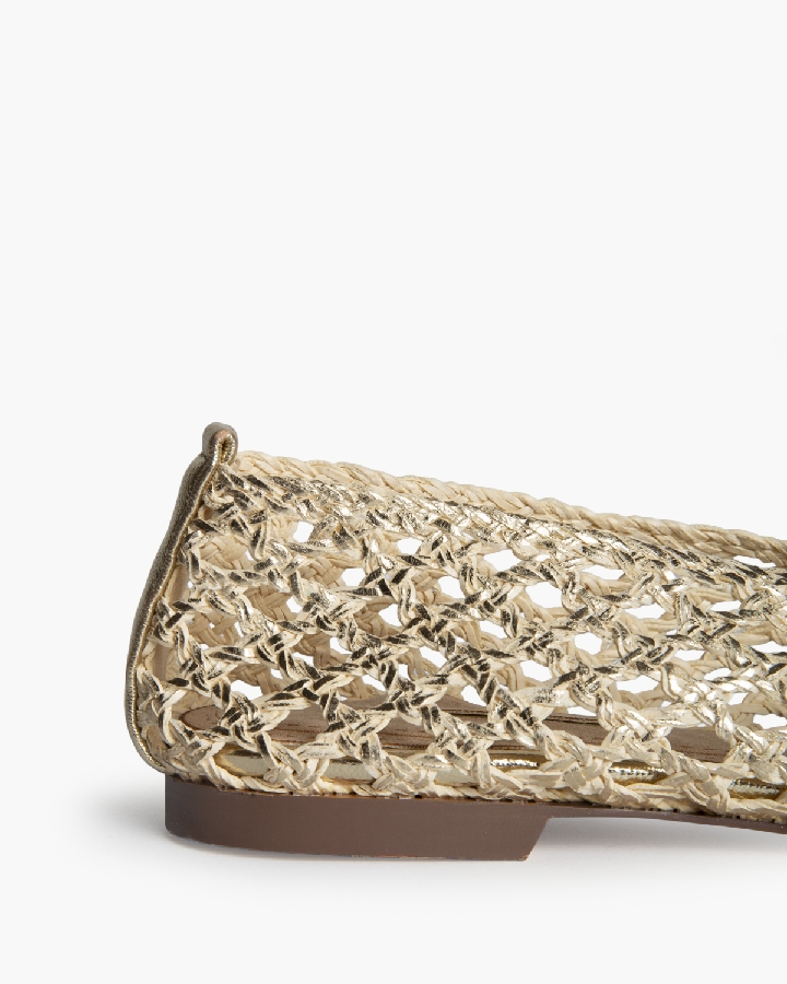 BAILARINA PLANA TRENZADA DORADA 3