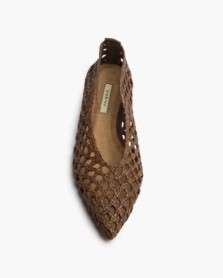 BAILARINA PLANA TRENZADA MARRÓN  2