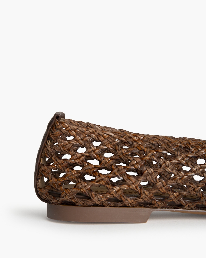 BAILARINA PLANA TRENZADA MARRÓN  3