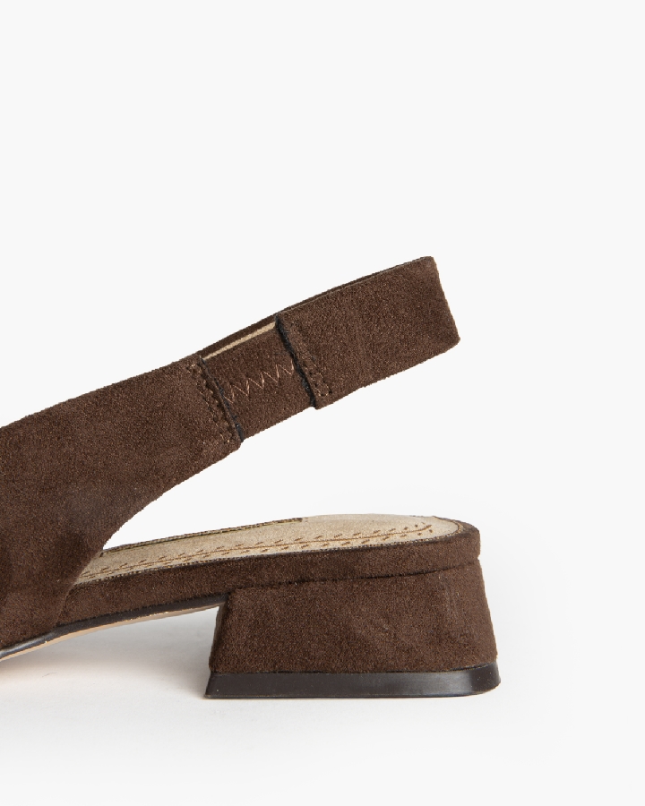 SANDALIA TACÓN BAJO MARRÓN CAFE  3