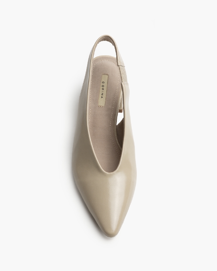 ZAPATO TACON DESTALONADO BEIGE  2