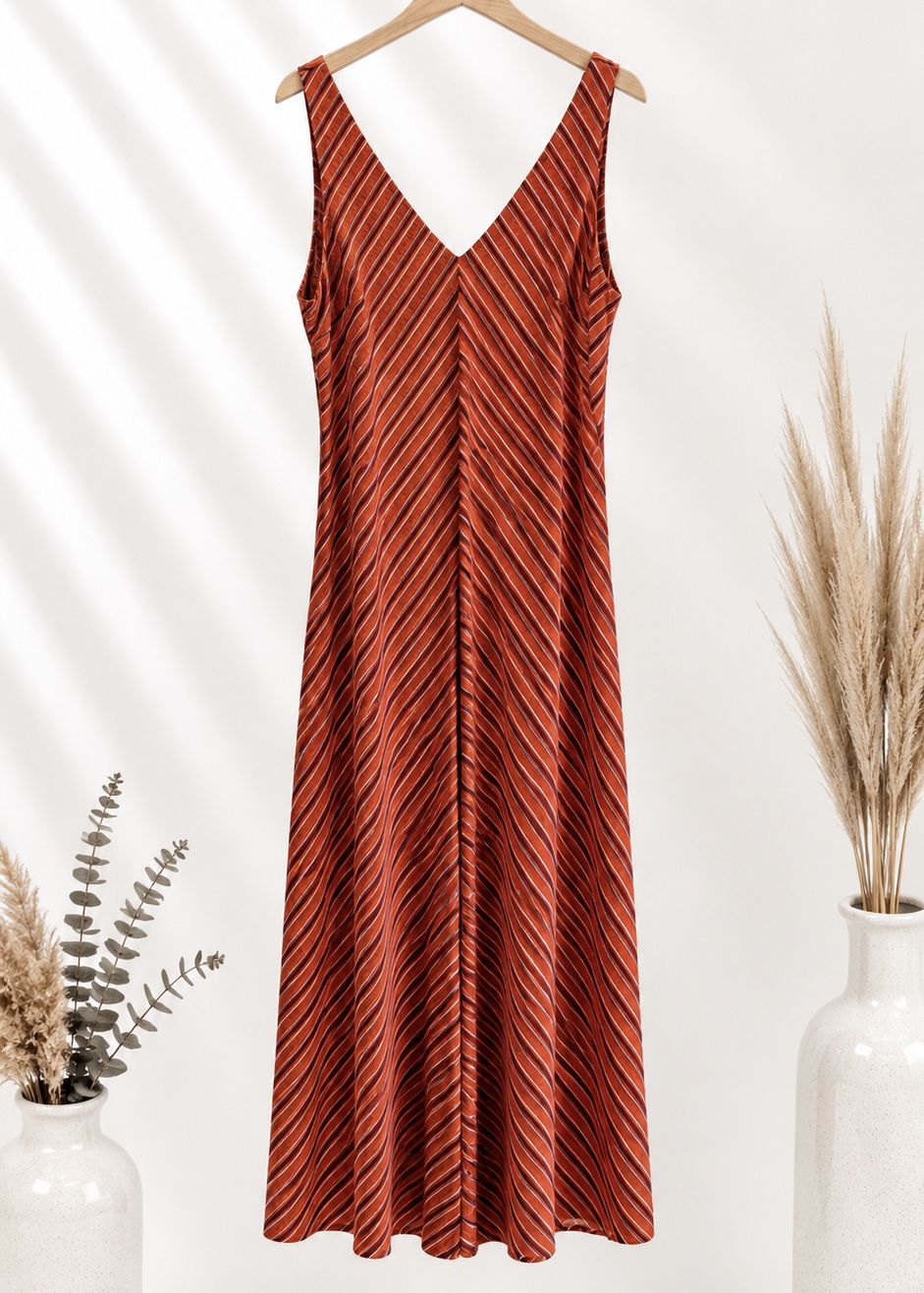 VESTIDO NARANJA RAYAS 1