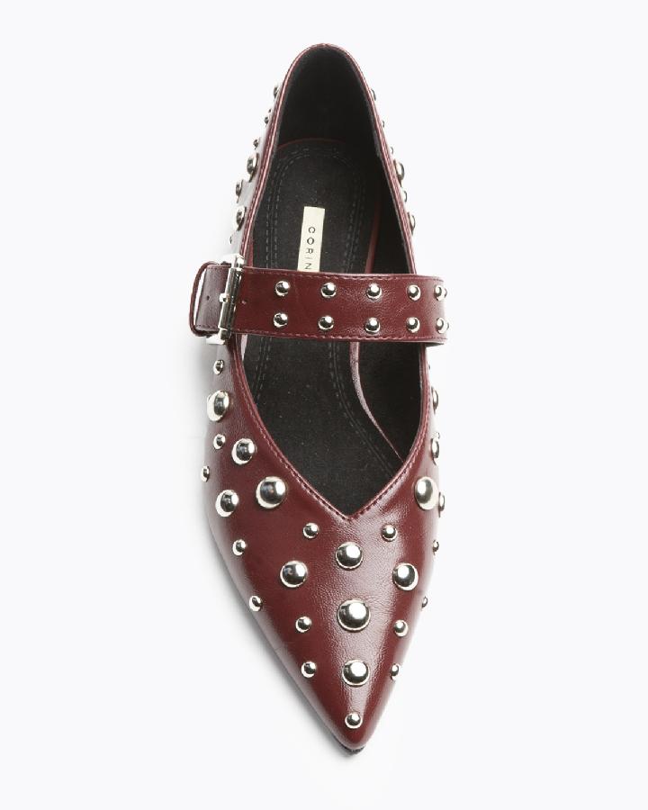 ZAPATO GRANATE PERLAS METÁLICAS  2